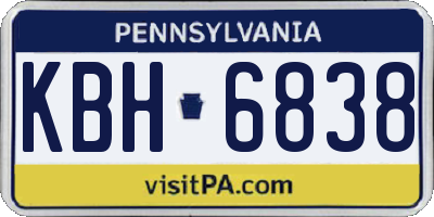 PA license plate KBH6838