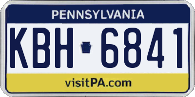 PA license plate KBH6841