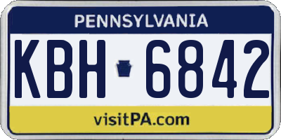 PA license plate KBH6842