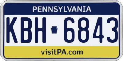 PA license plate KBH6843