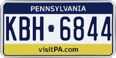 PA license plate KBH6844