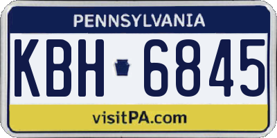 PA license plate KBH6845