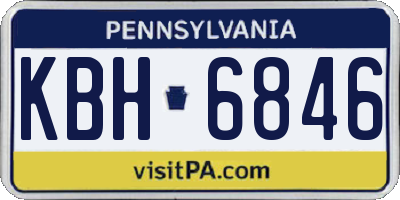 PA license plate KBH6846
