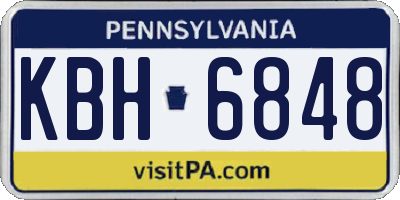 PA license plate KBH6848