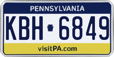PA license plate KBH6849