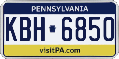 PA license plate KBH6850