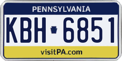 PA license plate KBH6851