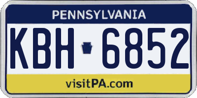 PA license plate KBH6852