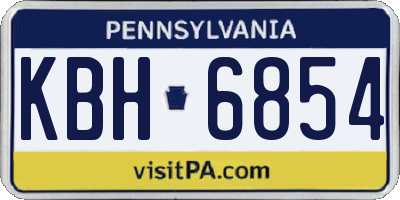 PA license plate KBH6854