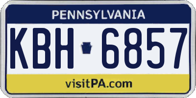 PA license plate KBH6857