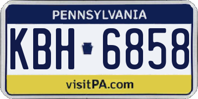 PA license plate KBH6858