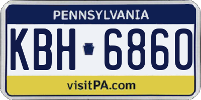 PA license plate KBH6860