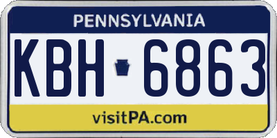 PA license plate KBH6863