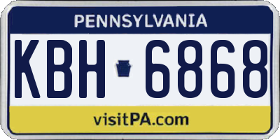 PA license plate KBH6868