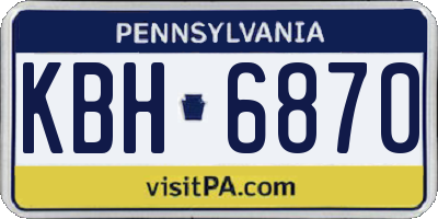 PA license plate KBH6870