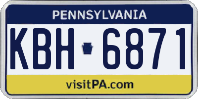 PA license plate KBH6871