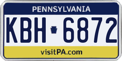 PA license plate KBH6872
