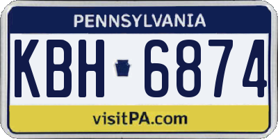 PA license plate KBH6874