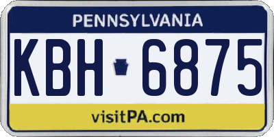 PA license plate KBH6875
