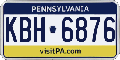 PA license plate KBH6876