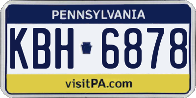 PA license plate KBH6878