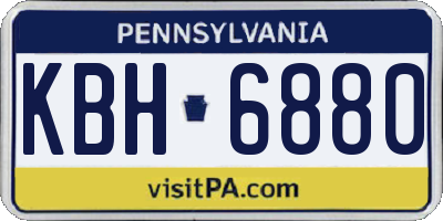 PA license plate KBH6880