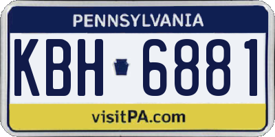 PA license plate KBH6881