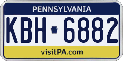 PA license plate KBH6882