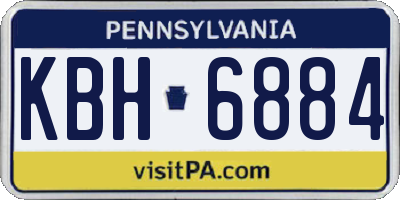 PA license plate KBH6884
