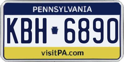 PA license plate KBH6890