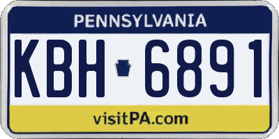 PA license plate KBH6891