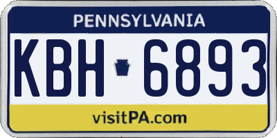 PA license plate KBH6893