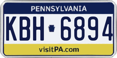 PA license plate KBH6894