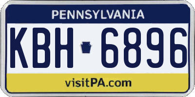 PA license plate KBH6896