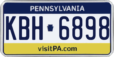 PA license plate KBH6898