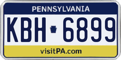 PA license plate KBH6899