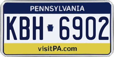 PA license plate KBH6902