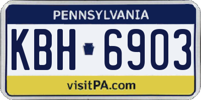 PA license plate KBH6903
