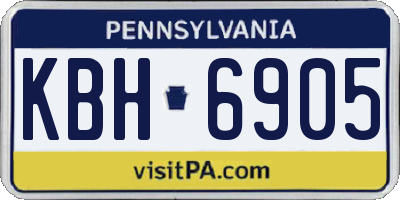 PA license plate KBH6905