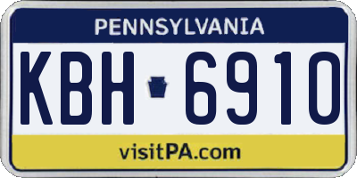 PA license plate KBH6910