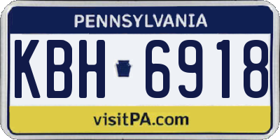 PA license plate KBH6918