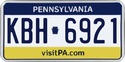 PA license plate KBH6921