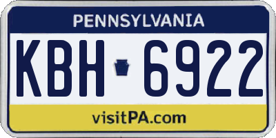 PA license plate KBH6922