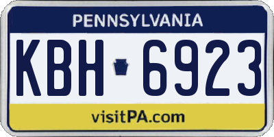 PA license plate KBH6923