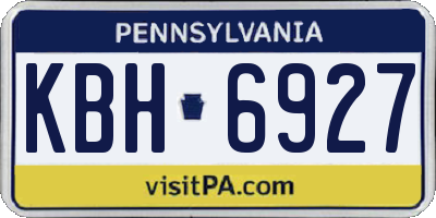 PA license plate KBH6927