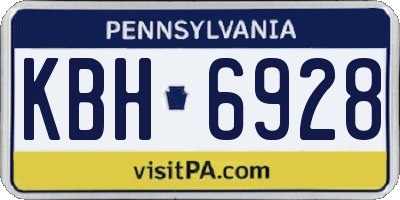 PA license plate KBH6928