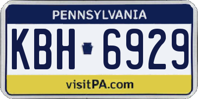PA license plate KBH6929