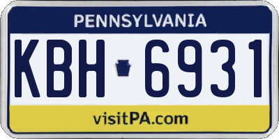PA license plate KBH6931