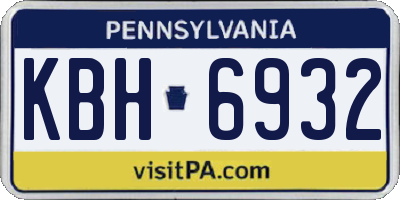 PA license plate KBH6932
