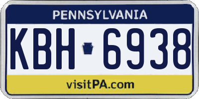 PA license plate KBH6938